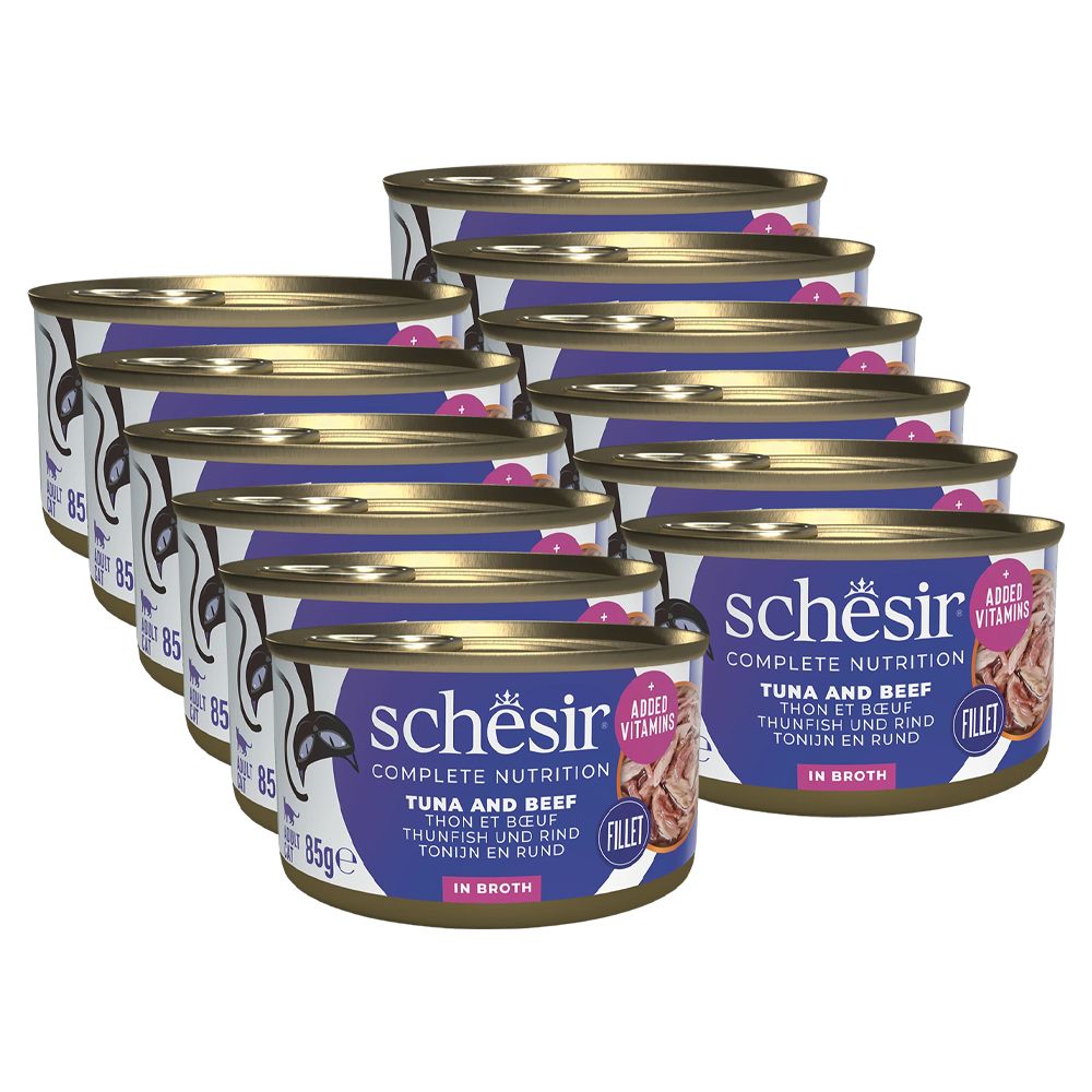 Schesir cat tuna i govedina s rižom u juhu 12 x 85 g