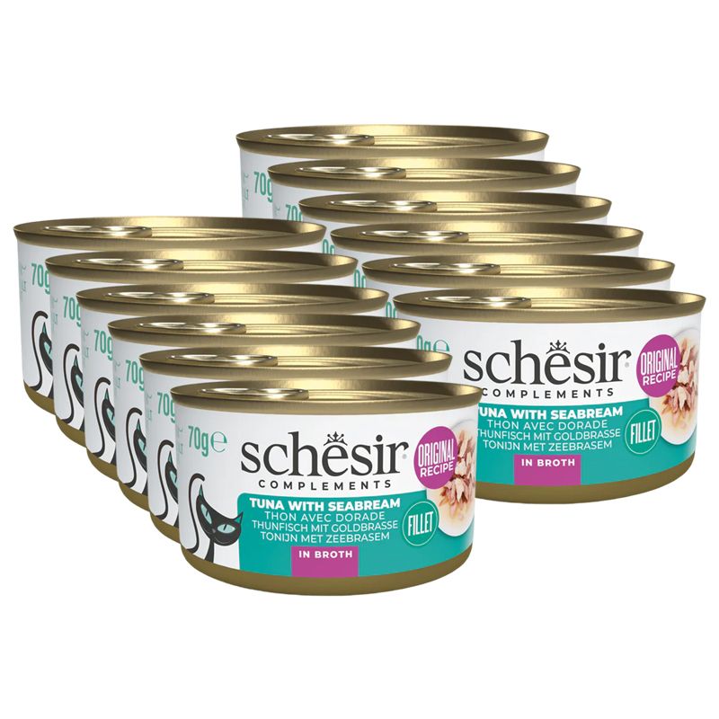 Schesir cat tuna s brancinom u juhi 12 x 70 g