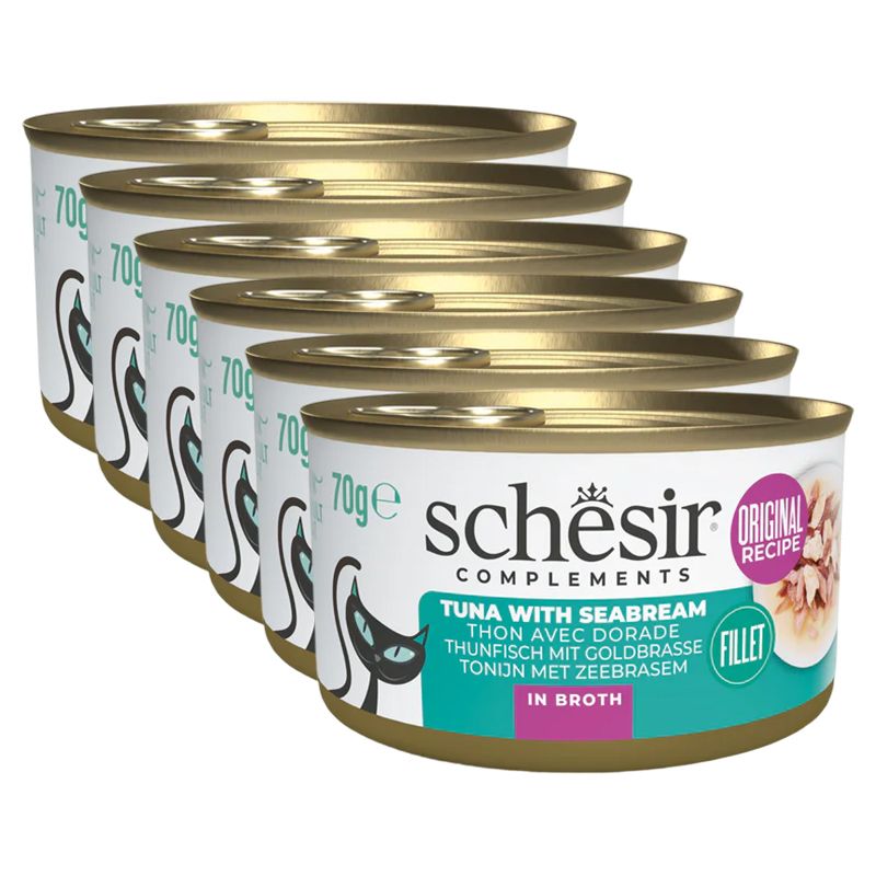 Schesir cat tuna s brancinom u juhi 6 x 70 g