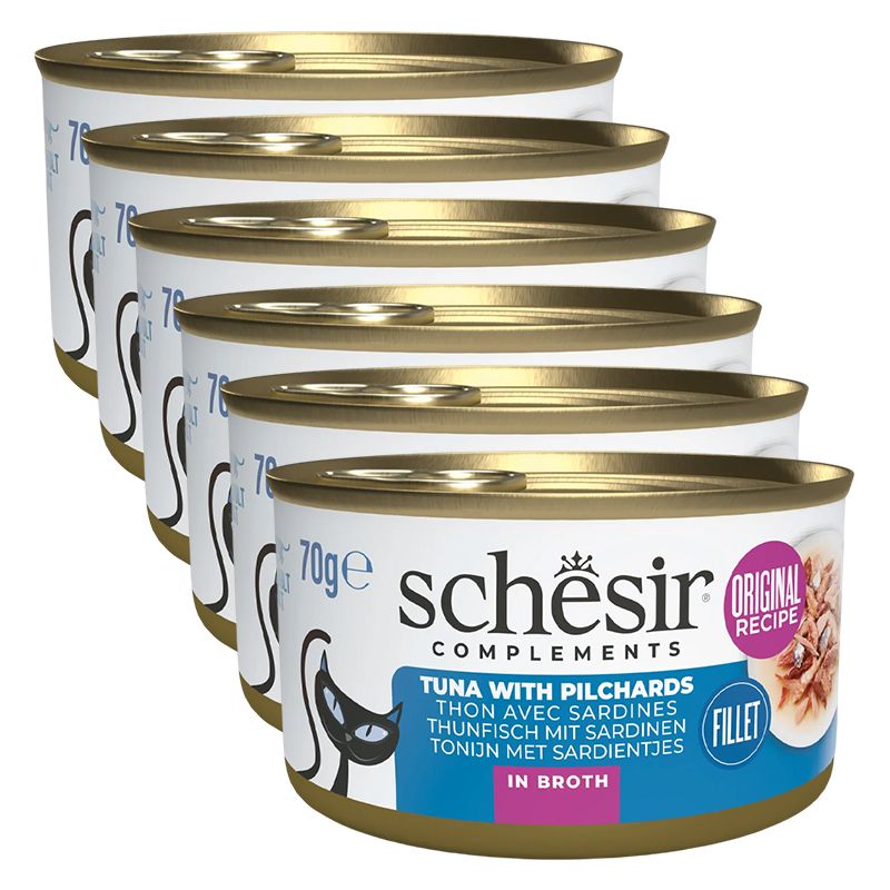 Schesir cat tuna sa sardelama u juhi 6 x 70 g