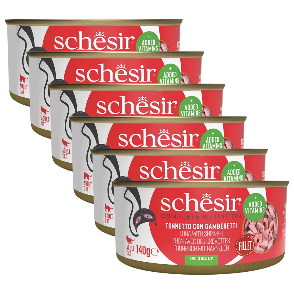 Schesir cat tuna s kozicama u želeu 6 x 140 g