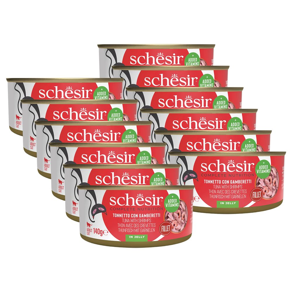 Schesir cat tuna s kozicama u želeu 12 x 140 g