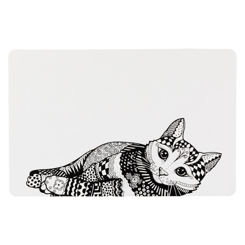 Trixie Podloga za zdjele - 44 x 28 cm, crno-bijela