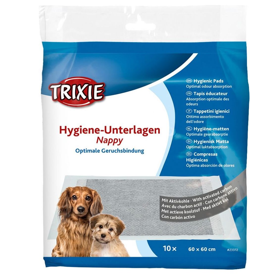 Trixie Nappy higijenske podloge s aktivnim ugljenom 60 x 60 cm / 10 kom