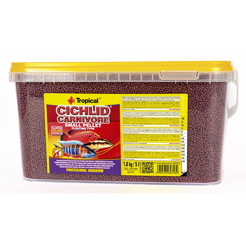 TROPICAL Cichlid Carnivore Small Pellet 5 L / 1,8 kg