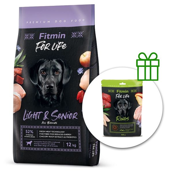 Fitmin FOR LIFE Light & Senior 12 kg + Fitmin For Life Rings BESPLATNO