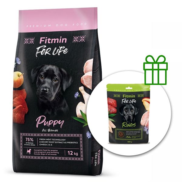 Fitmin FOR LIFE Puppy 12 kg + Fitmin For Life Rings BESPLATNO