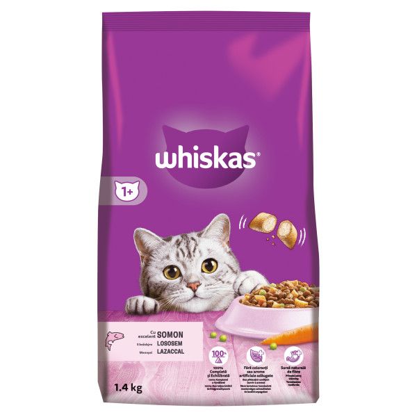 Whiskas suho krmivo s lososom 1,4 kg