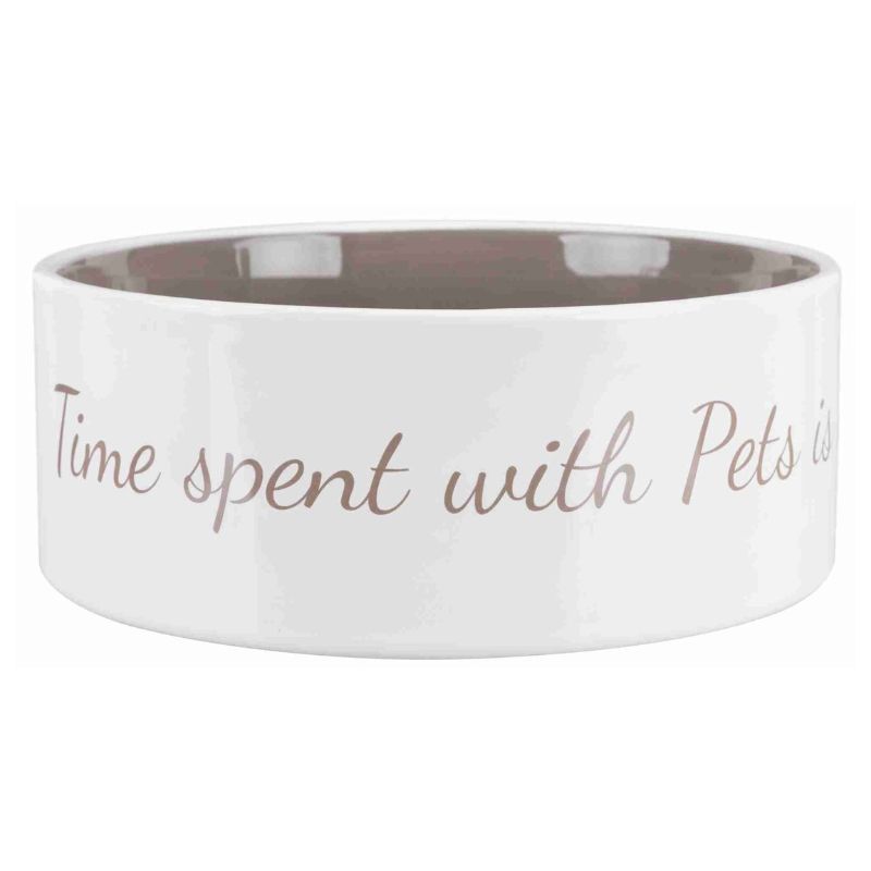 Trixie keramička zdjela za pse Pet s home, 0,8 l / 16 cm, kremasto-smeđa