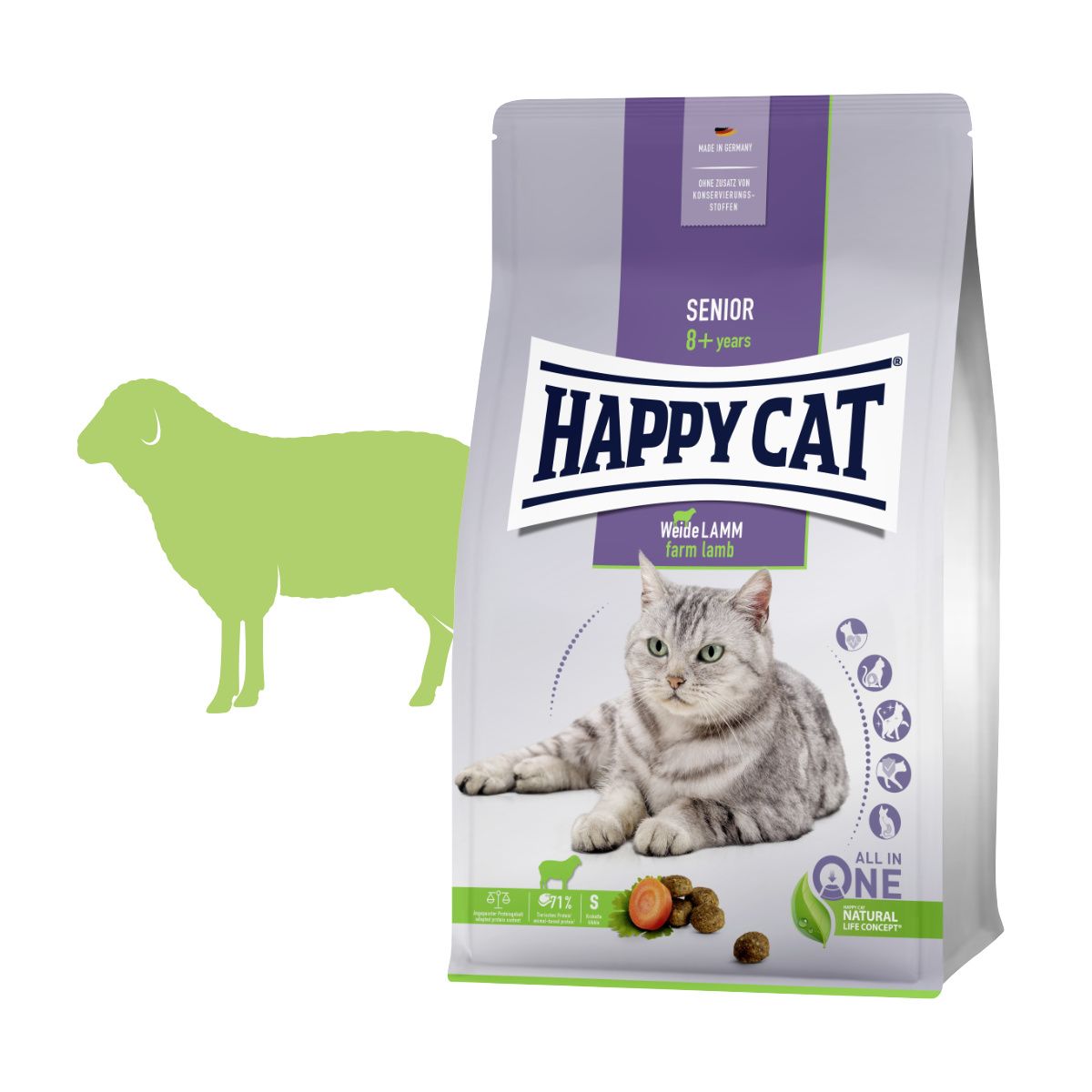 Happy Cat Senior Weide-Lamb / janje 1,3 kg