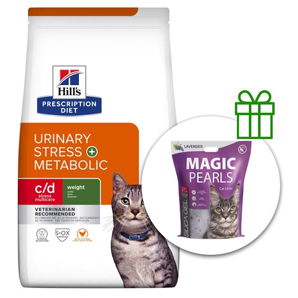 Hill's Prescription Diet c/d Stress + Metabolic Urinarni sustav za mačke 8 kg + stelja GRATIS