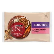 PURINA ONE MINI Pasza za pse Sensitive Losos u umaku 4 x 85 g