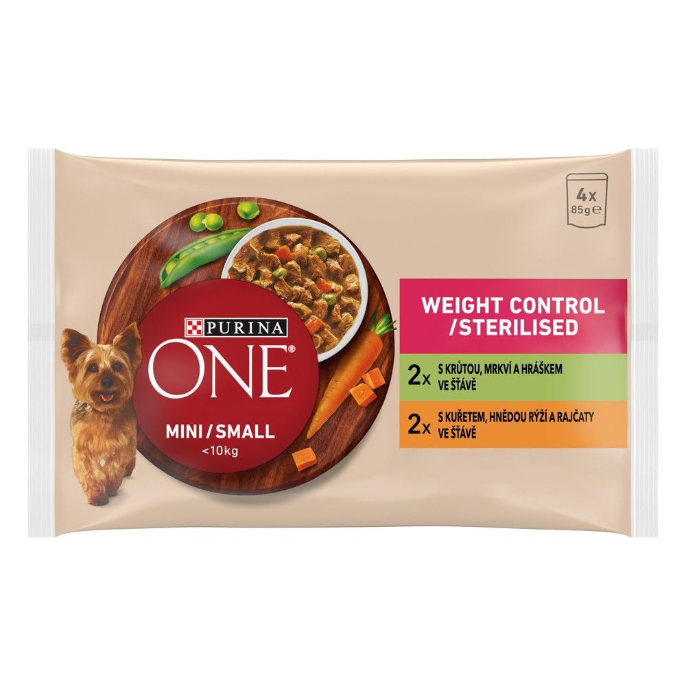 PURINA ONE MINI Pasja Kontrola Težine Puretina i Piletina u Sosu 4 x 85 g