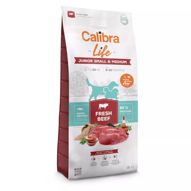 Calibra Dog Life Junior Small & Medium Fresh Beef 12 kg