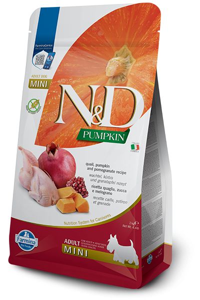 Farmina N&D dog PUMPKIN (GF) adult mini, quail & pomegranate 2 kg