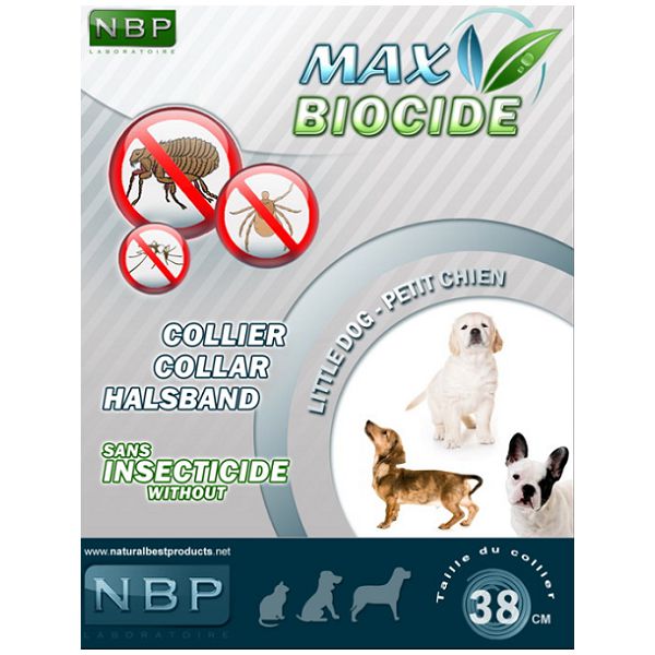 MAX BIOCIDE Antiparazitska ogrlica za male pse - 38 cm