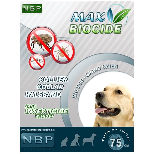 MAX BIOCIDE Antiparazitska ogrlica za velike pse - 75 cm
