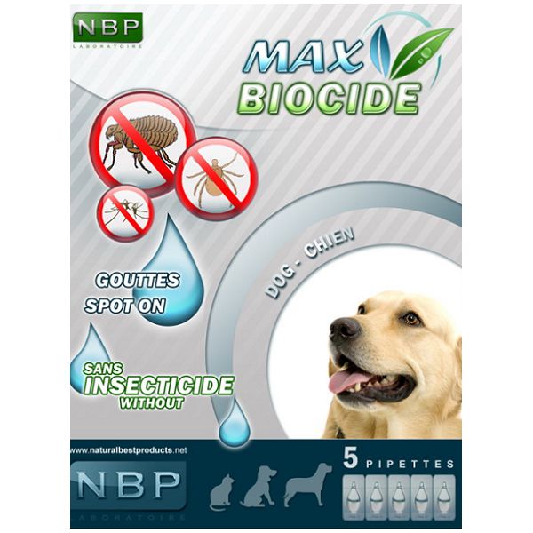 MAX BIOCIDE Antiparazitske kapi za pse, 5 kom